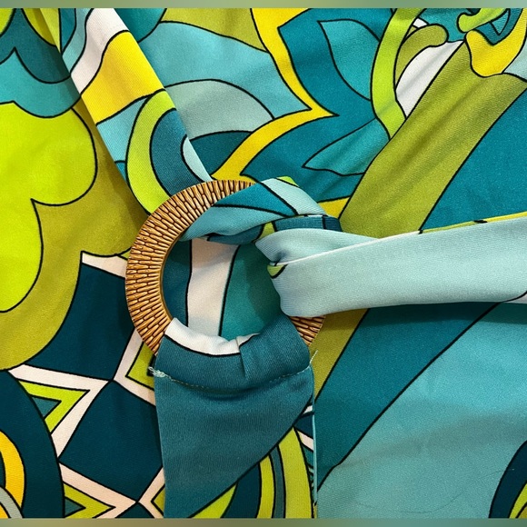 Tacera Retro 70’s Style Sleeveless Dress with Sash SZ Medium - Picture 4 of 9